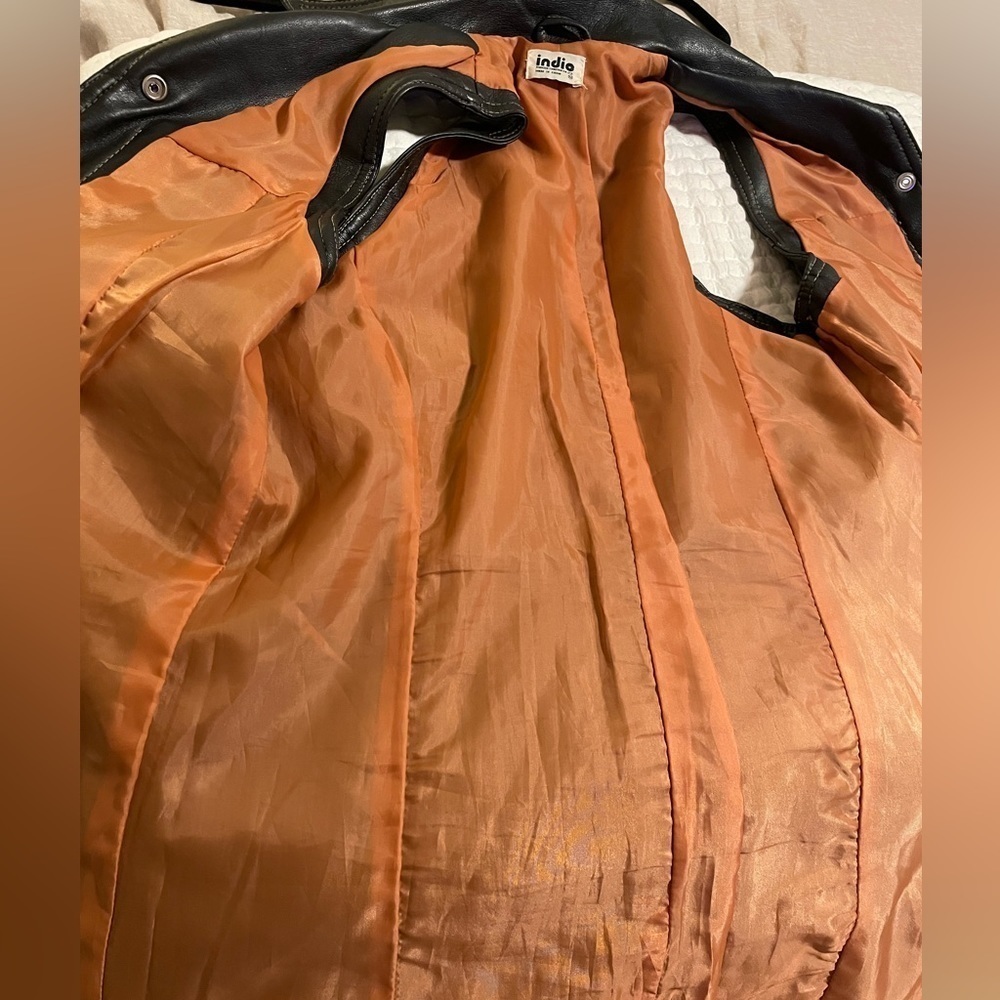 INDIO PIONEER TRADING CO Vintage Faux Leather Mini Dress - Picture 10 of 11